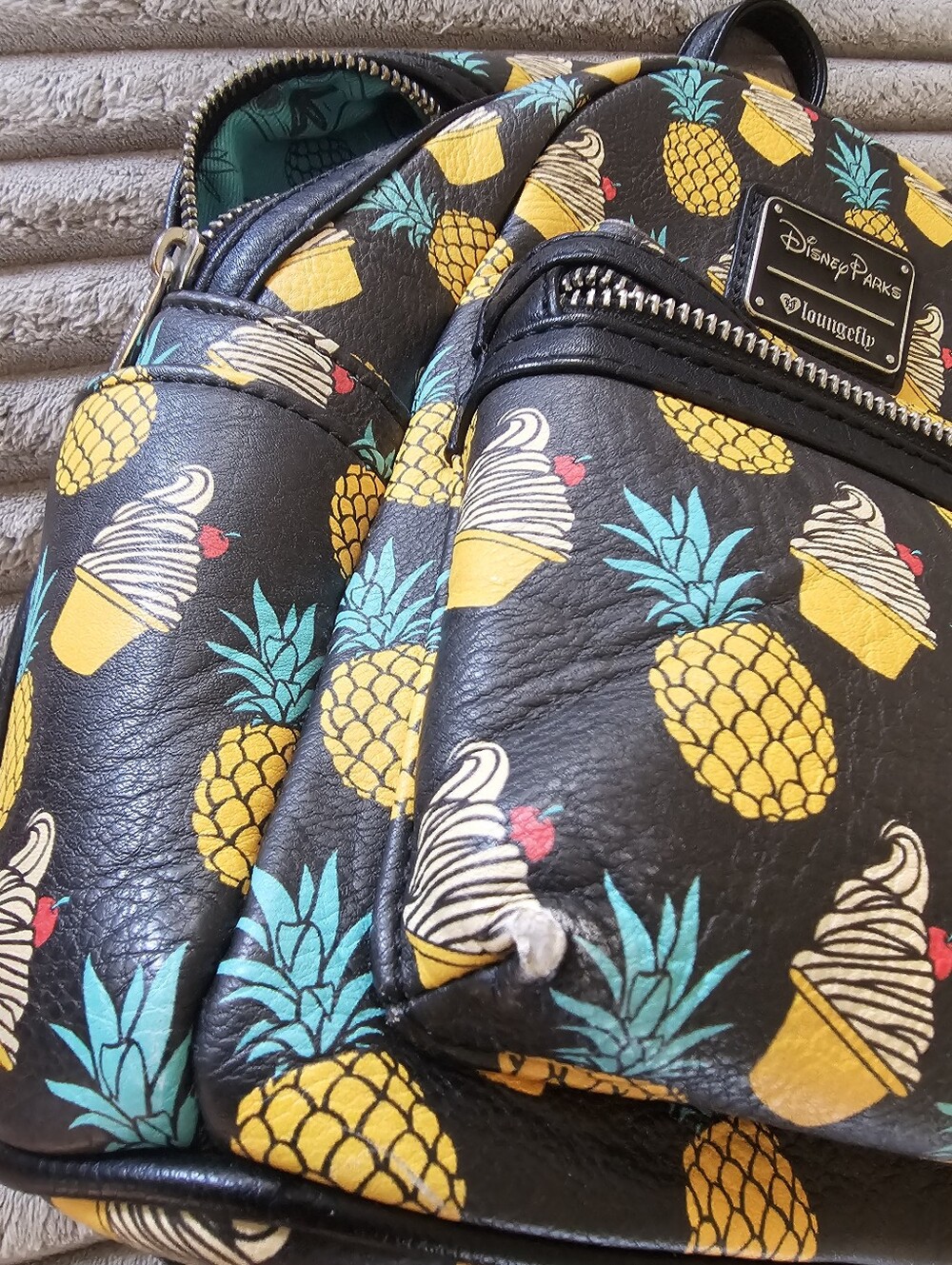 Disney Parks Loungefly Pineapple & Dole Whip Mini Backpack - Black - Picture 4 of 5